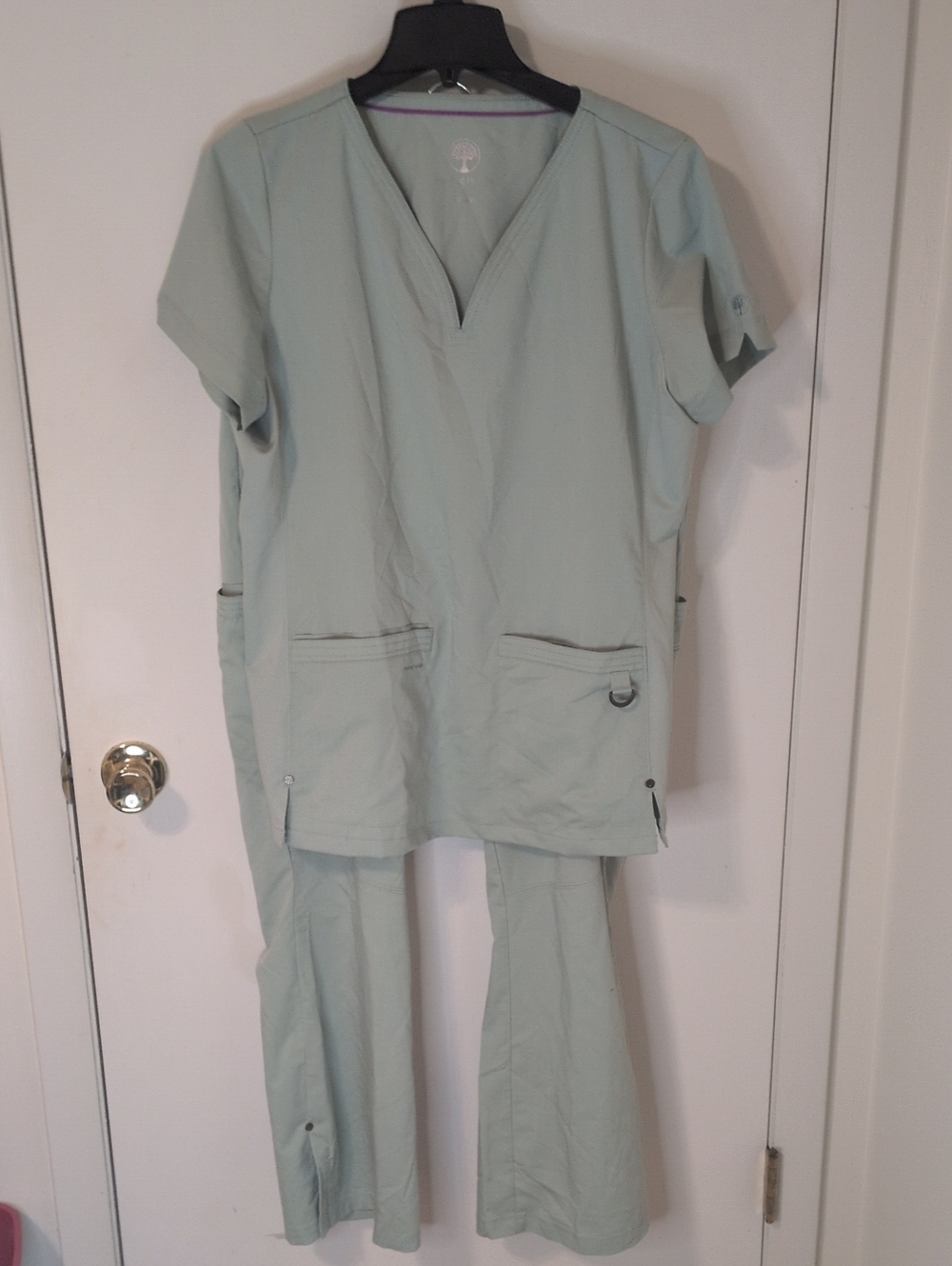 Healing Hands Scrub Set Women's Short Sleeve Pale Sage